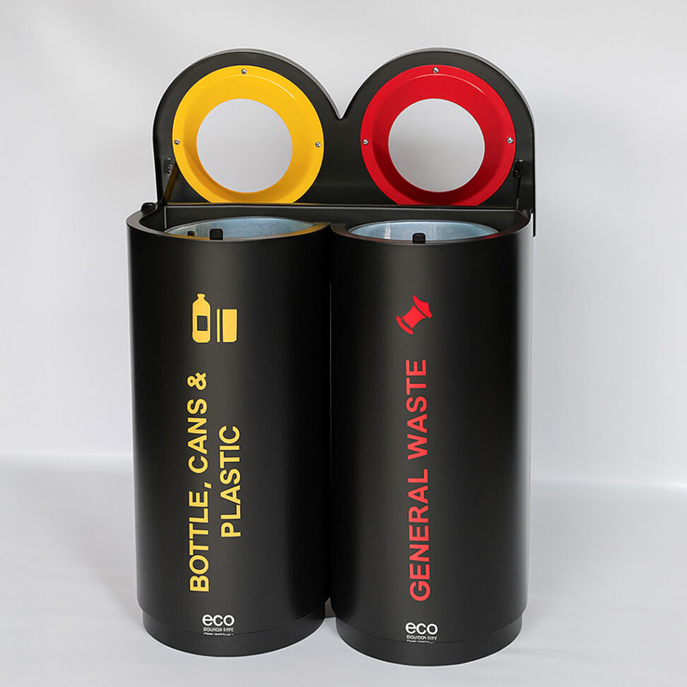 Double 98L BLACK Stainless Steel Recyclers