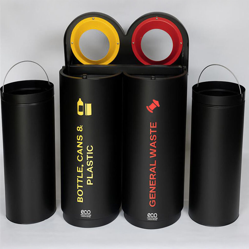 Double 98L BLACK Stainless Steel Recyclers