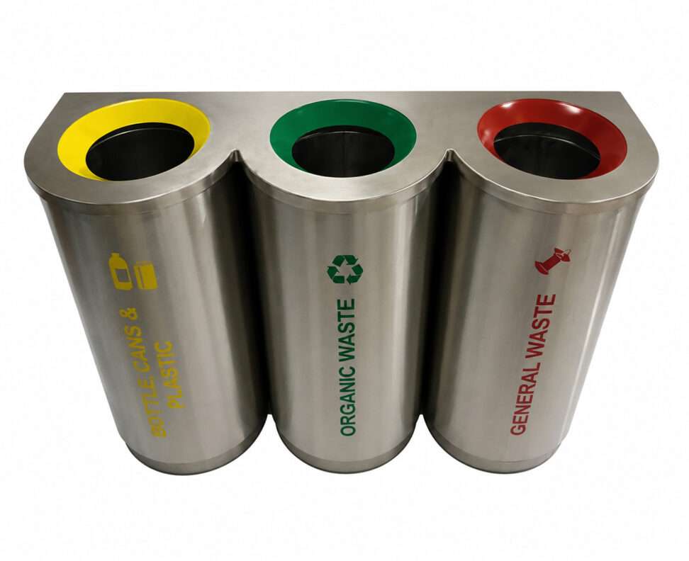 Triple 147L Stainless Steel Colour Coded Recyclers