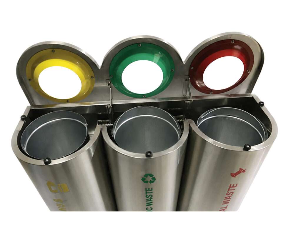 Triple 147L Stainless Steel Colour Coded Recyclers